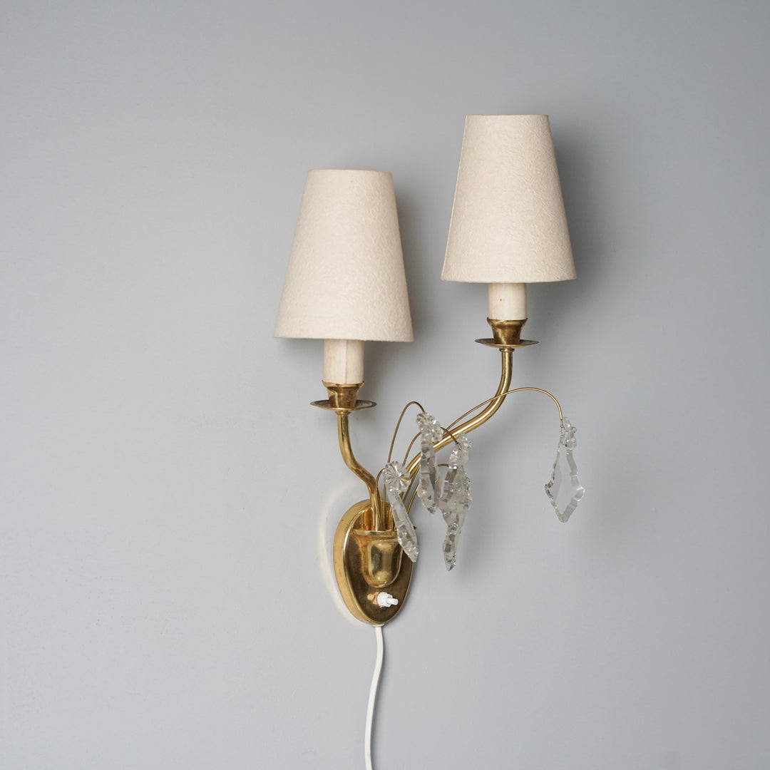 Crystal wall light, Valinte, 1950s