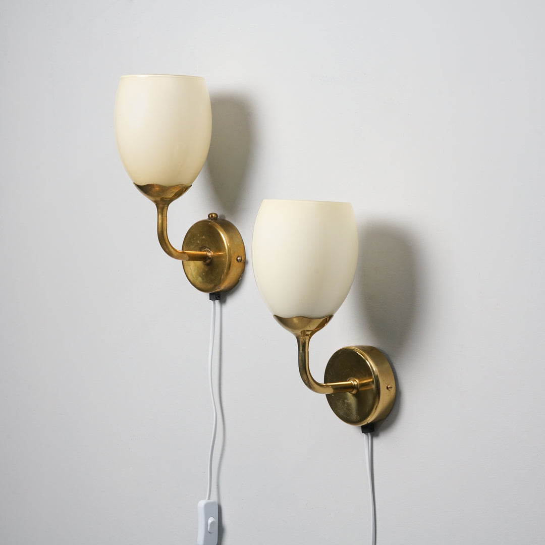 Pair of model 9447 wall lights, Paavo Tynell, Oy Taito Ab, 1950s