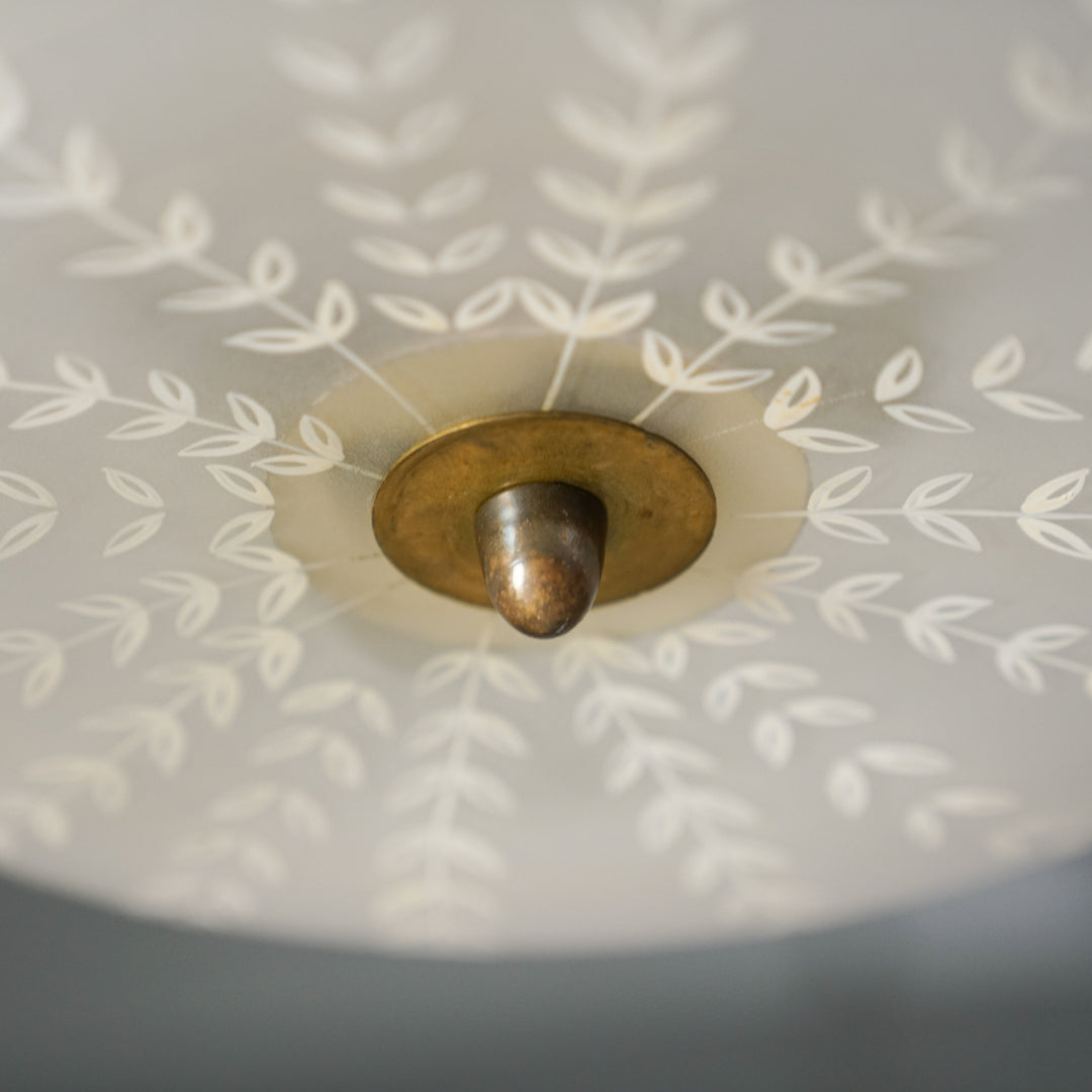 Rare hand-painted model 1001 flush mount, Lisa Johansson-Pape, Orno, 1950s