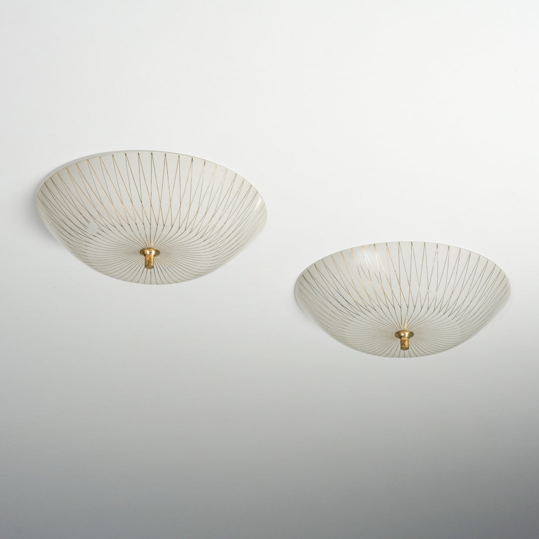 Pair of model 71-005 flush mounts, Lisa Johansson-Pape, Orno, 1950/1960s