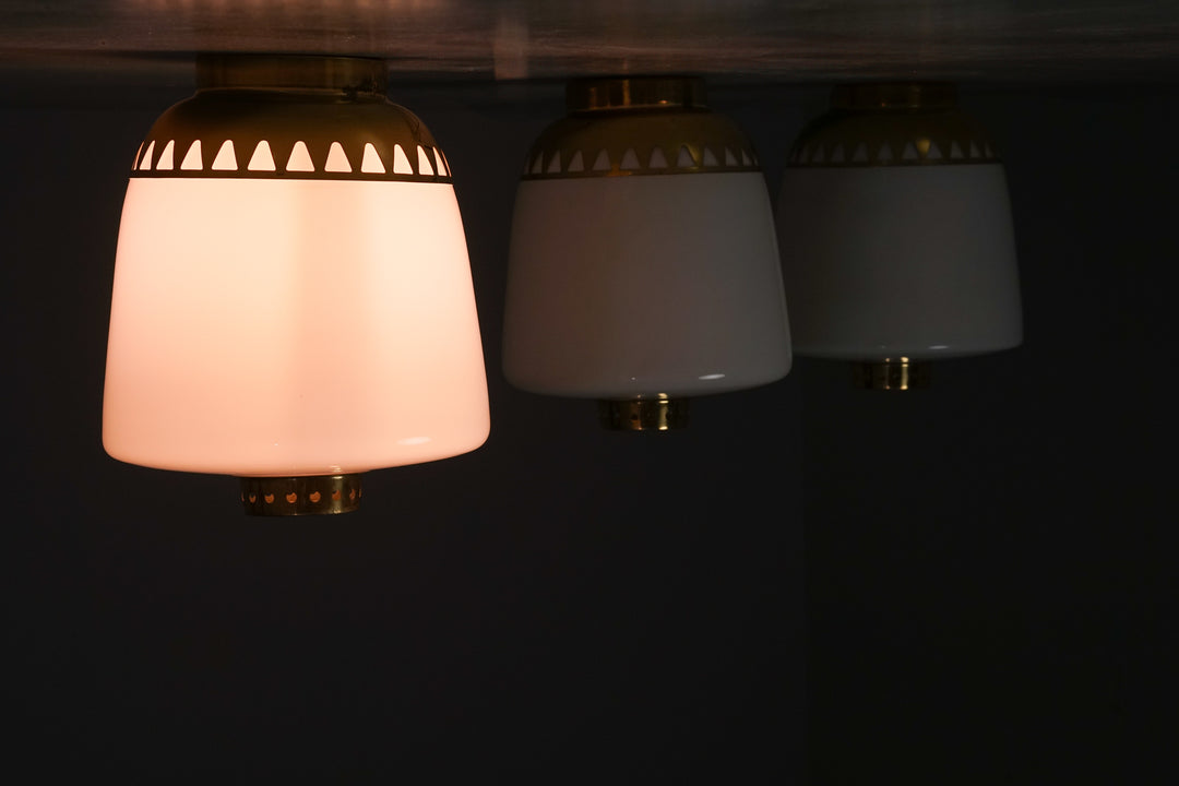 Rare flush mounts (3 pieces), Lisa Johansson-Pape, Orno, 1940/1950s