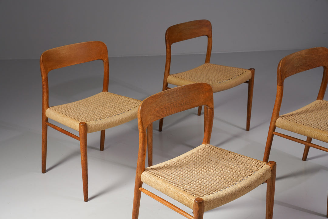 Malli 75 tuolisetti (4 kpl), Niels Møller, J.L. Møllers Møbelfabrik, 60-luku
