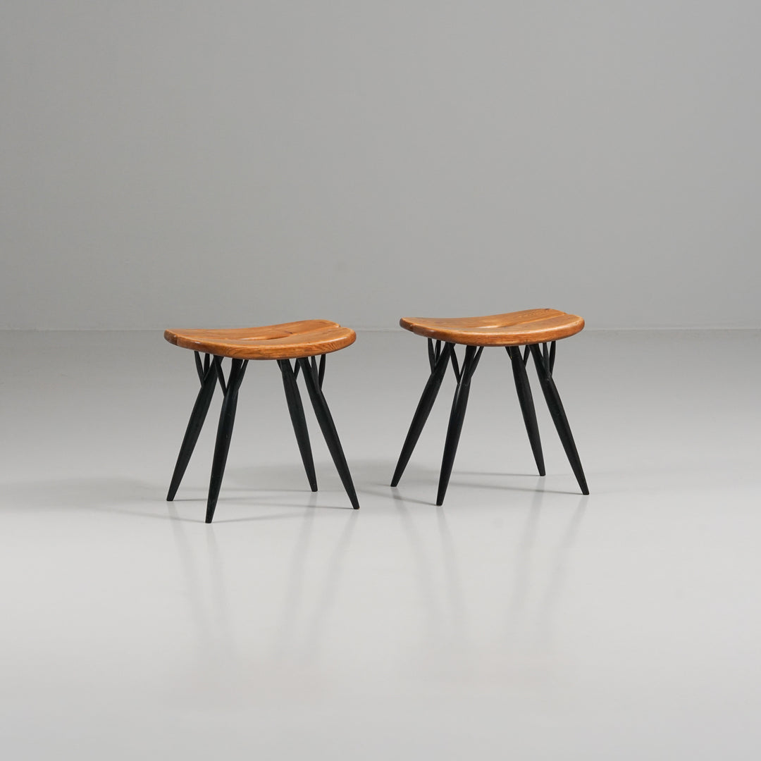 Model Pirkka stools (2 pieces), Ilmari Tapiovaara, Laukaan Puu, 1950s
