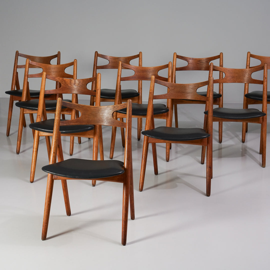 Malli CH29 "Sawbuck Chair" -tuolit (10 kpl), Hans J. Wegner, Carl Hansen & Søn, 1900-luvun puoliväli
