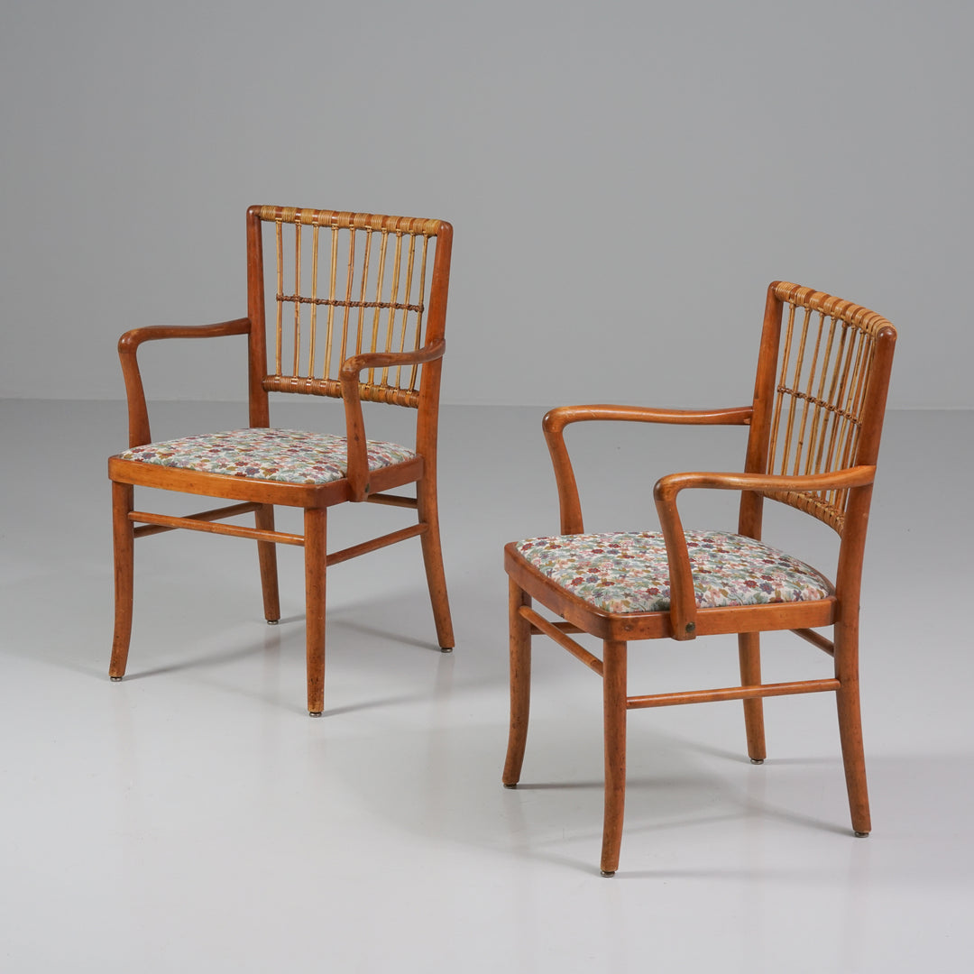 Pair of armchairs, Werner West, Keravan puusepät, Finland, 1940s