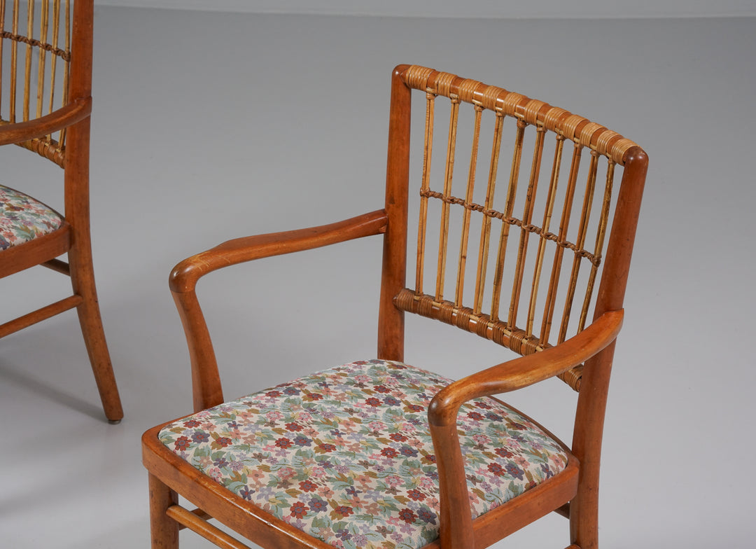 Pair of armchairs, Werner West, Keravan puusepät, Finland, 1940s