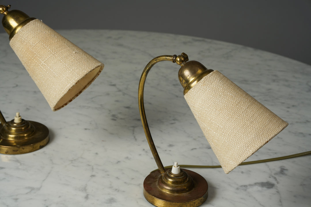 Pair of brass table lamps, 1950s